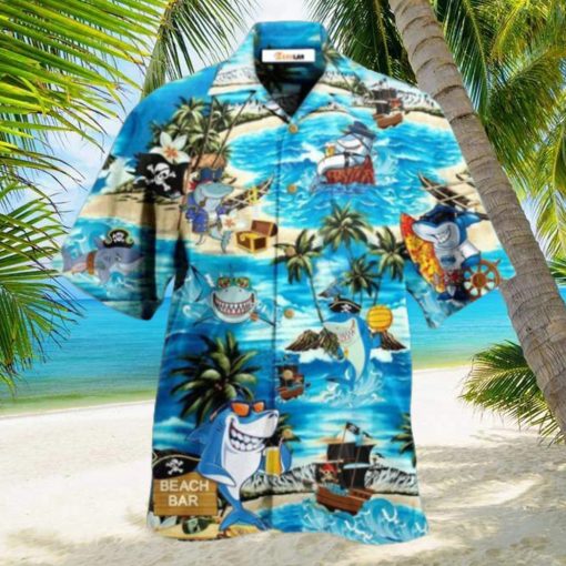 Shark Amazing Pirate Beach Bar Hawaiian Shirt