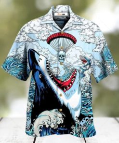 Shark Love Skull Style Hawaiian Shirt