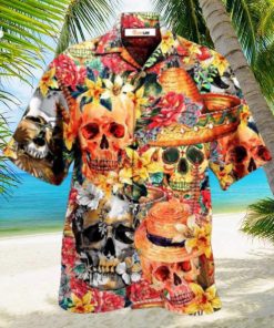 Skull Beautiful And Flowers Hawaiian Shirt