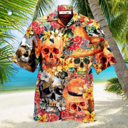 Skull Beautiful And Flowers Hawaiian Shirt