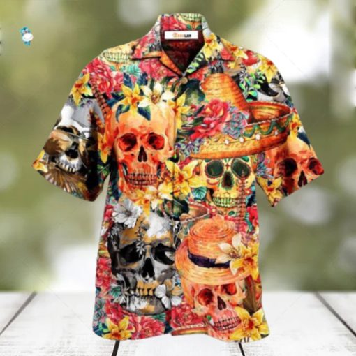 Skull Beautiful And Flowers Hawaiian Shirt