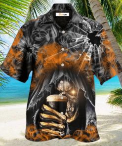 Skull Dark Drinking Smoke Lighting Hawaiian Shirt