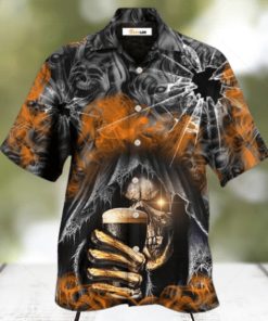 Skull Dark Drinking Smoke Lighting Hawaiian Shirt