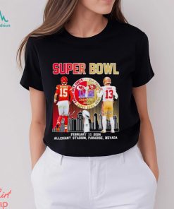 Skyline Super Bowl LVIII Patrick Mahomes and Brock Purdy signatures shirt