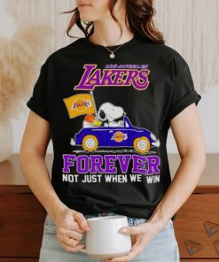 Snoopy and WoodStock Los Angeles Lakers basketball forever fan not just when win shirt
