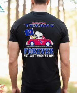 Snoopy and Woodstock driving car Houston Texans forever not just when we win shirt