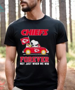 Snoopy and Woodstock driving car Kansas City Chiefs forever not just when we win shirt
