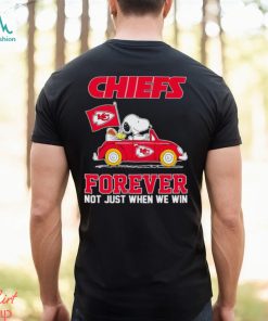 Snoopy and Woodstock driving car Kansas City Chiefs forever not just when we win shirt