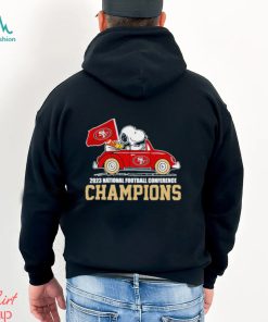 Snoopy and Woodstock driving car San Francisco 49ers 2023 NFC Champions shirt