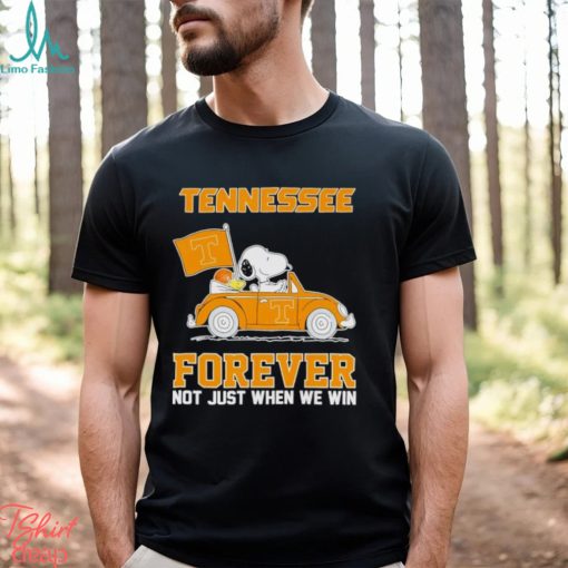 Snoopy and Woodstock driving car Tennessee forever not just when we win shirt