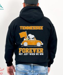 Snoopy and Woodstock driving car Tennessee forever not just when we win shirt