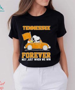 Snoopy and Woodstock driving car Tennessee forever not just when we win shirt