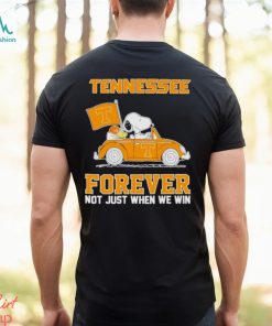 Snoopy and Woodstock driving car Tennessee forever not just when we win shirt