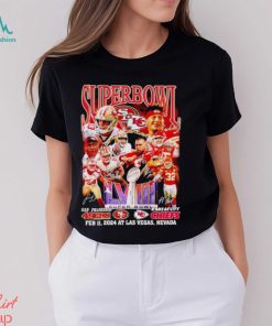 Super Bowl LVIII San Francisco 49ers vs Kansas City Chiefs Feb 11 2024 at Las Vegas Nevada signatures shirt