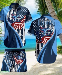 Tennessee Titans NFL Vintage US Flag Graphic Trends Hawaiian Shirt And Short For Men Women Gift Summer Beach Team Holiday