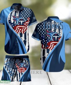 Tennessee Titans NFL Vintage US Flag Graphic Trends Hawaiian Shirt And Short For Men Women Gift Summer Beach Team Holiday