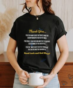 Thank You Coach Jim Harbaugh Good Luck And God Bless Shirt