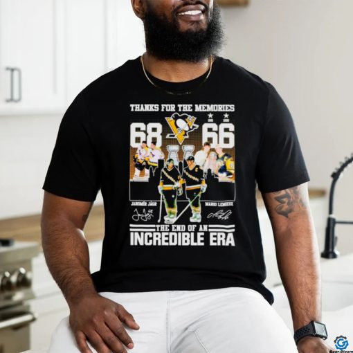 Thanks for the memories Jaromir Jagr Mario Lemieux The end of an Incredible Era signatures shirt