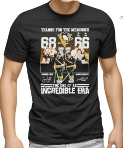 Thanks for the memories Jaromir Jagr Mario Lemieux The end of an Incredible Era signatures shirt