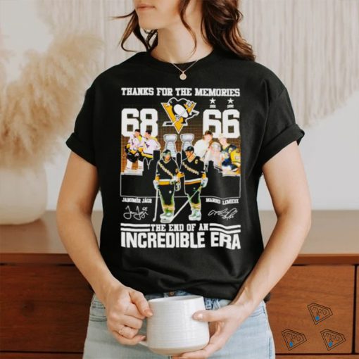 Thanks for the memories Jaromir Jagr Mario Lemieux The end of an Incredible Era signatures shirt