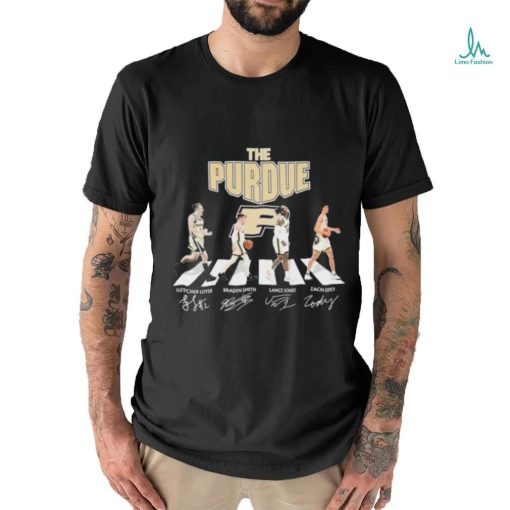 The Purdue Men’s Basketball Abbey Road Fletcher Loyer Braden Smith Lace Jones And Zach Edey Signatures Shirt