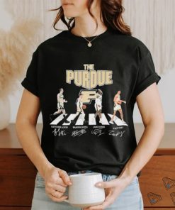 The Purdue Men’s Basketball Abbey Road Fletcher Loyer Braden Smith Lace Jones And Zach Edey Signatures Shirt