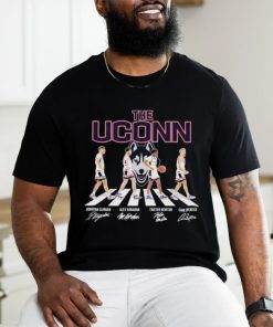 The Uconn Basketball Abbey Road Donovan Clingan Alex Karaban Tristen Newton And Cam Spencer Shirt