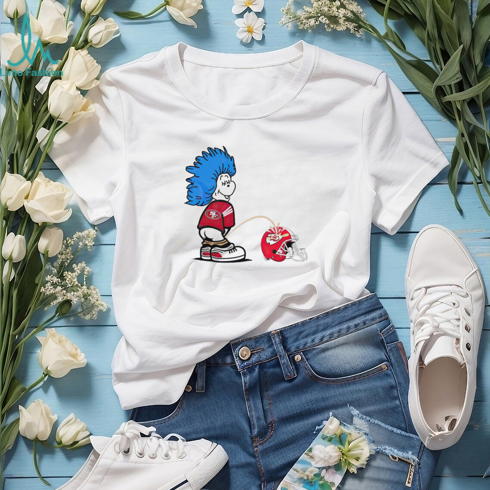 Thing one San Francisco 49ers piss on Kansas City Chiefs helmet shirt Thing one San Francisco 49ers piss on Kansas City Chiefs helmet shirt