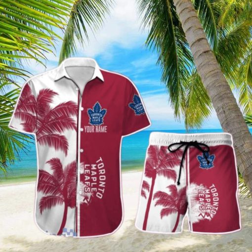 Toronto Maple Leafs Hawaiian Shirt And Short Palm Tree Custom Name