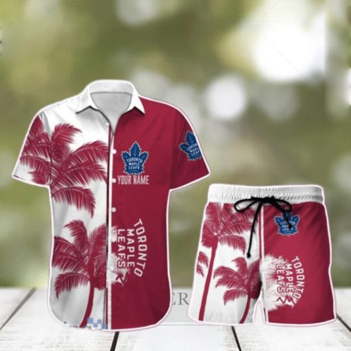 Toronto Maple Leafs Hawaiian Shirt And Short Palm Tree Custom Name