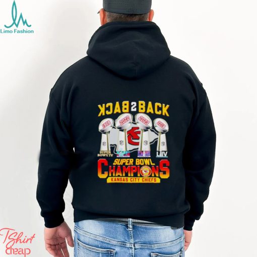 Trophies Back 2 back Super Bowl Champions Kansas City Chiefs shirt