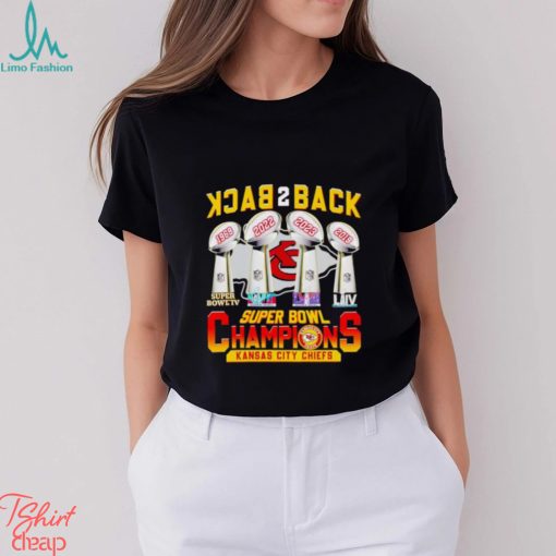 Trophies Back 2 back Super Bowl Champions Kansas City Chiefs shirt