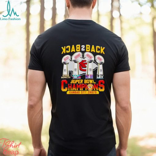 Trophies Back 2 back Super Bowl Champions Kansas City Chiefs shirt