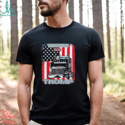 Truckers For Trump American Flag Trump 2024 Shirt