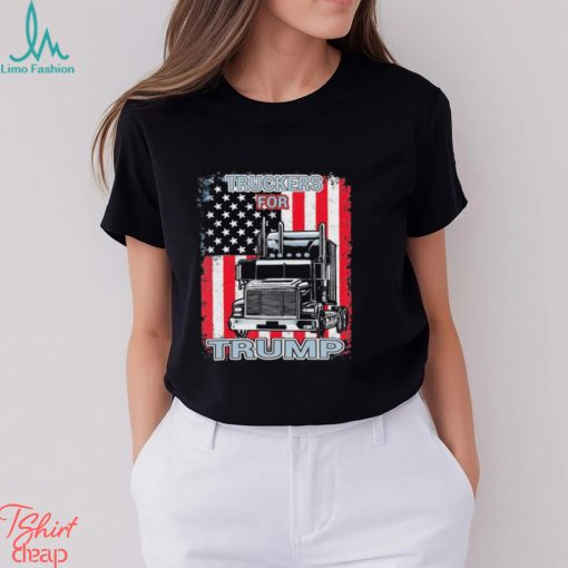 Truckers For Trump American Flag Trump 2024 Shirt