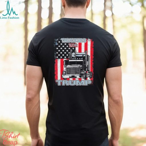 Truckers For Trump American Flag Trump 2024 Shirt