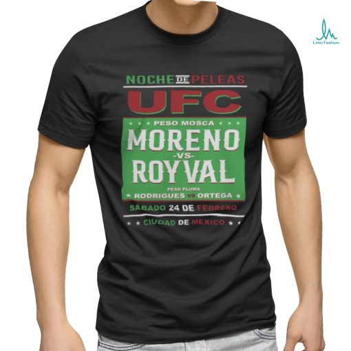 UFC Store Fanatics Branded Black Moreno vs. Royval 2 Fight Night Mexico City Matchup T Shirt
