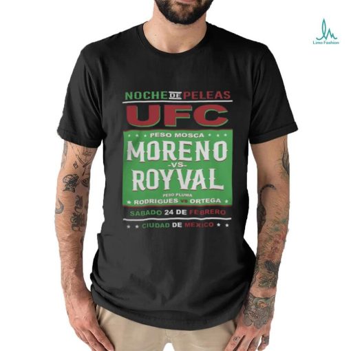 UFC Store Fanatics Branded Black Moreno vs. Royval 2 Fight Night Mexico City Matchup T Shirt