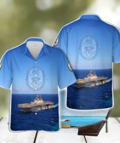 US Navy USS Boxer (LHD 4) 3D Hawaiian Shirt Button Beach Shirt
