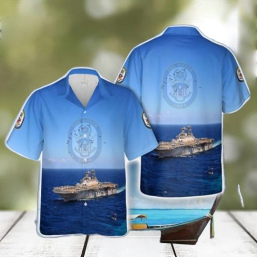 US Navy USS Boxer (LHD 4) 3D Hawaiian Shirt Button Beach Shirt