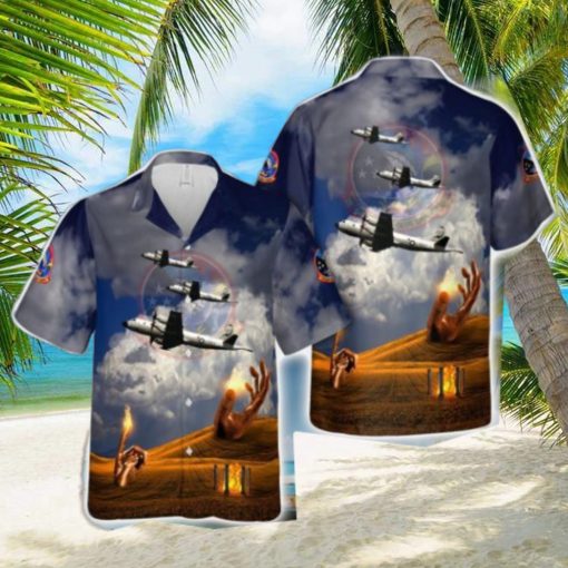 US Navy VP 6 Blue Sharks P 3B 3D Hawaiian Shirt Button Beach Shirt