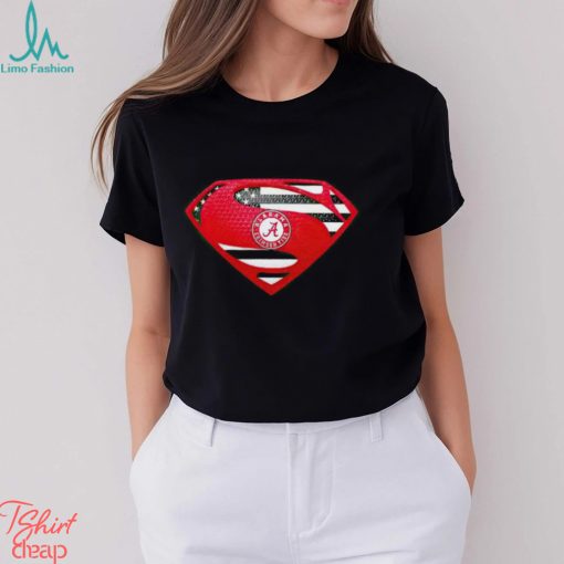 USA Flag Inside Alabama Crimson Tide Superman shirt