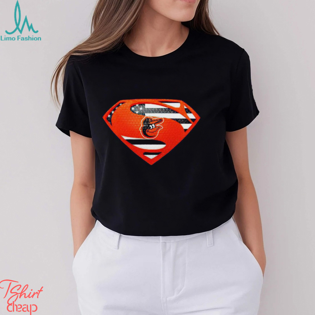 USA Flag Inside Baltimore Orioles Superman shirt USA Flag Inside Baltimore Orioles Superman shirt