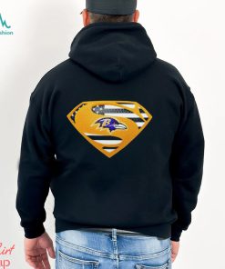 USA Flag Inside Baltimore Ravens Superman shirt