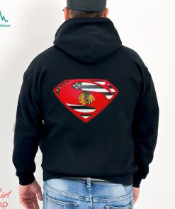 USA Flag Inside Chicago Blackhawks Superman shirt