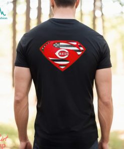 USA Flag Inside Cincinnati Reds Superman shirt