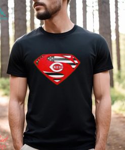 USA Flag Inside Cincinnati Reds Superman shirt