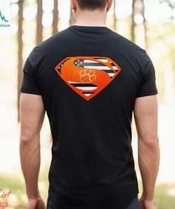 USA Flag Inside Clemson Tigers Superman shirt