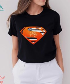 USA Flag Inside Clemson Tigers Superman shirt