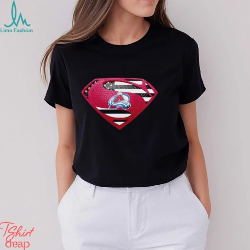 USA Flag Inside Colorado Avalanche Superman shirt